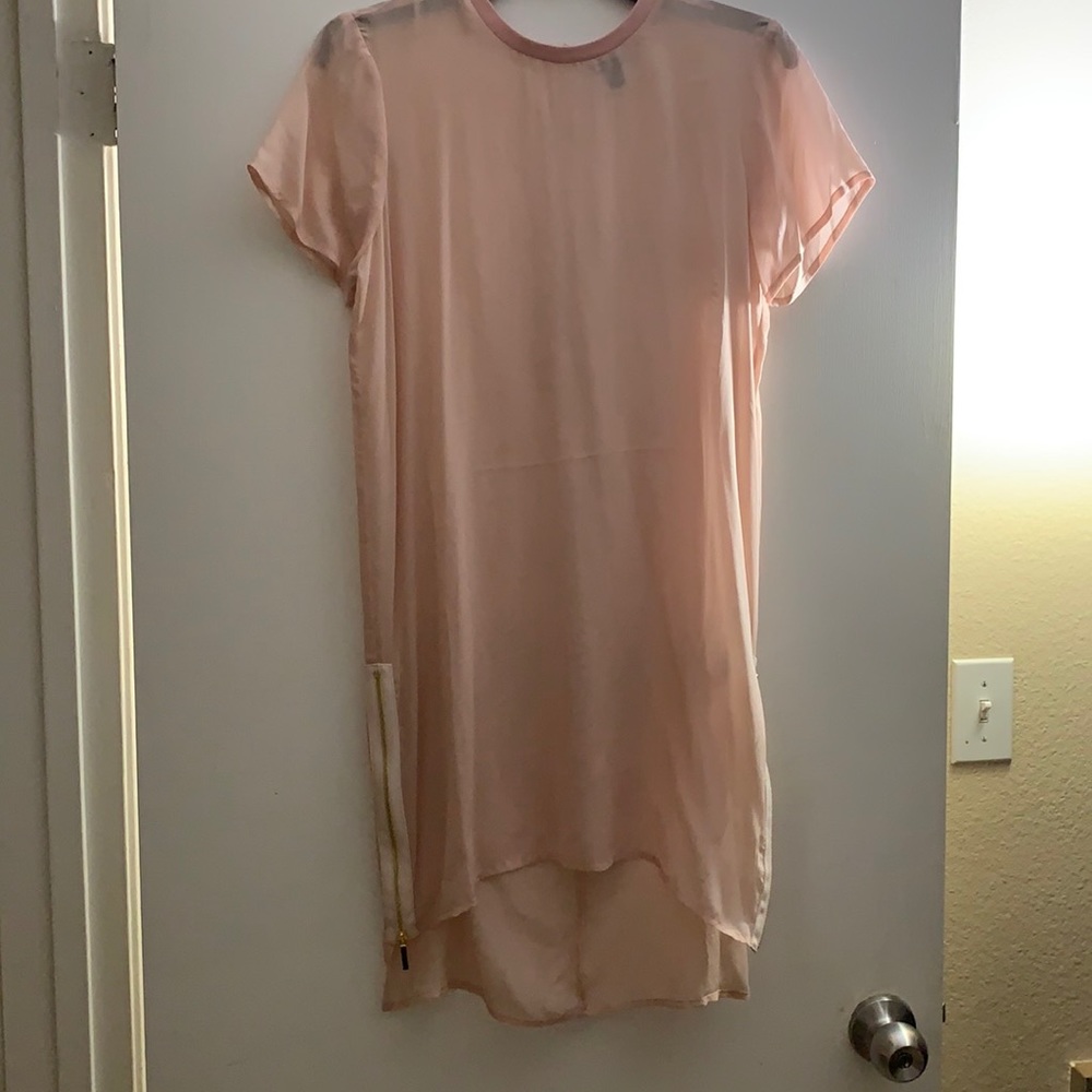 Light pink sheer shirt or wear as a dress